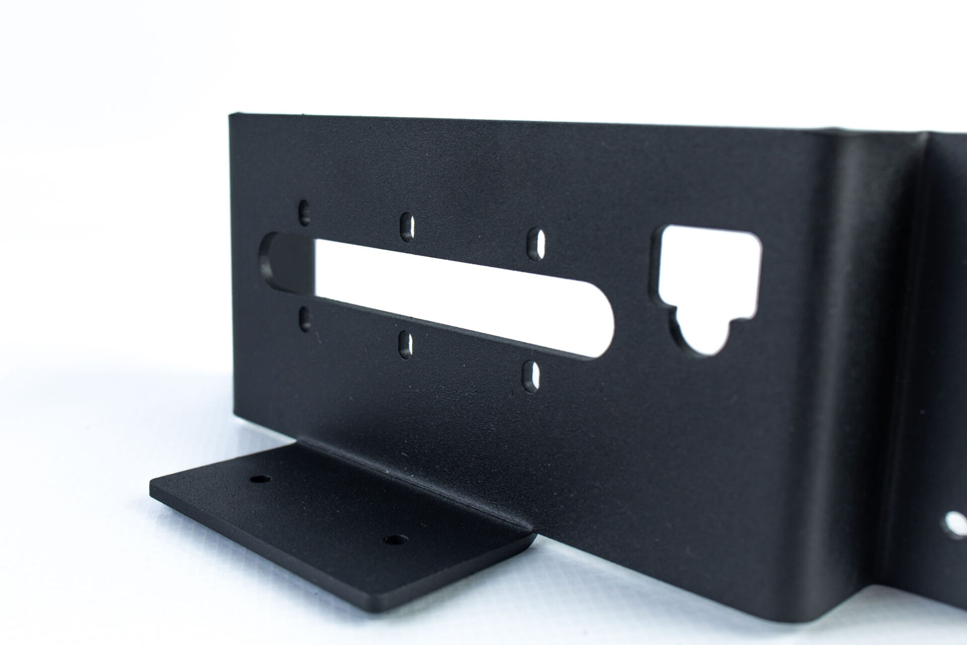 closeup of black metal part