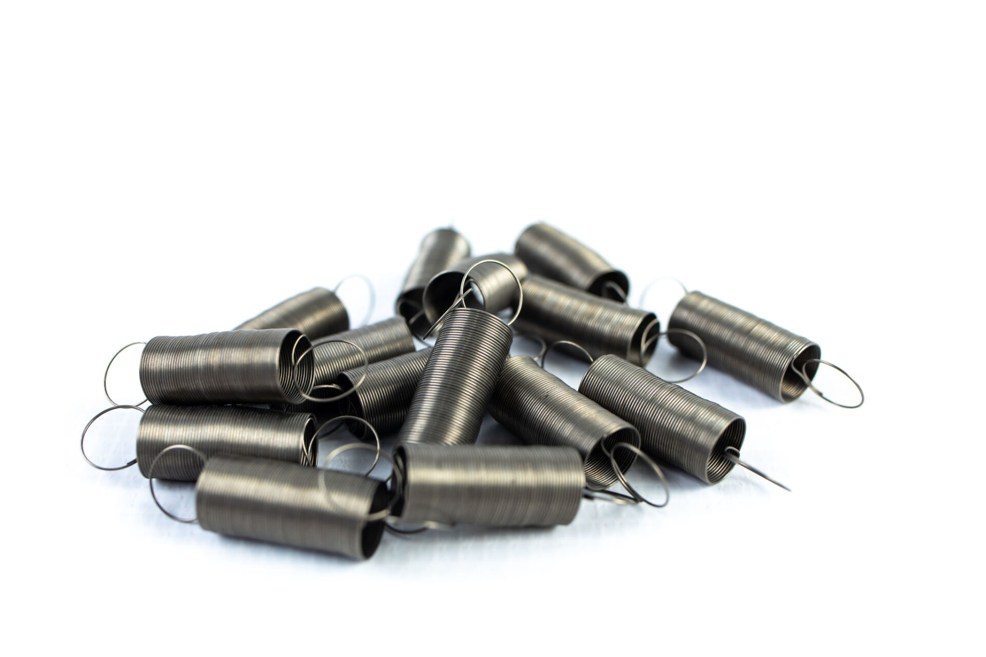 close up of pile of metal springs